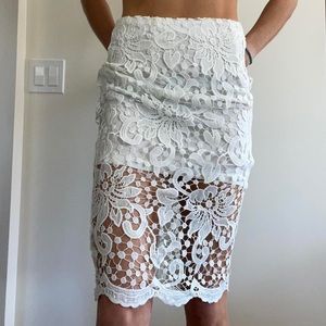 Lace midi skirt